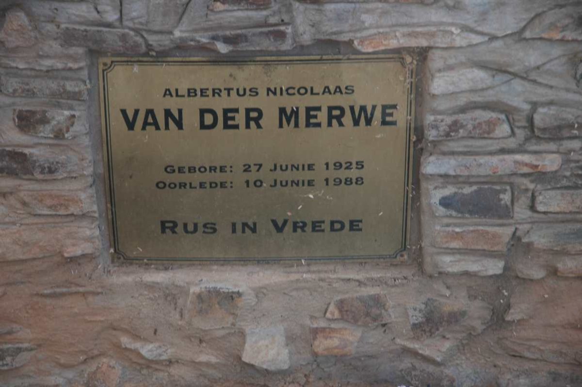 MERWE Albertus Nicolaas, van der 1925-1988