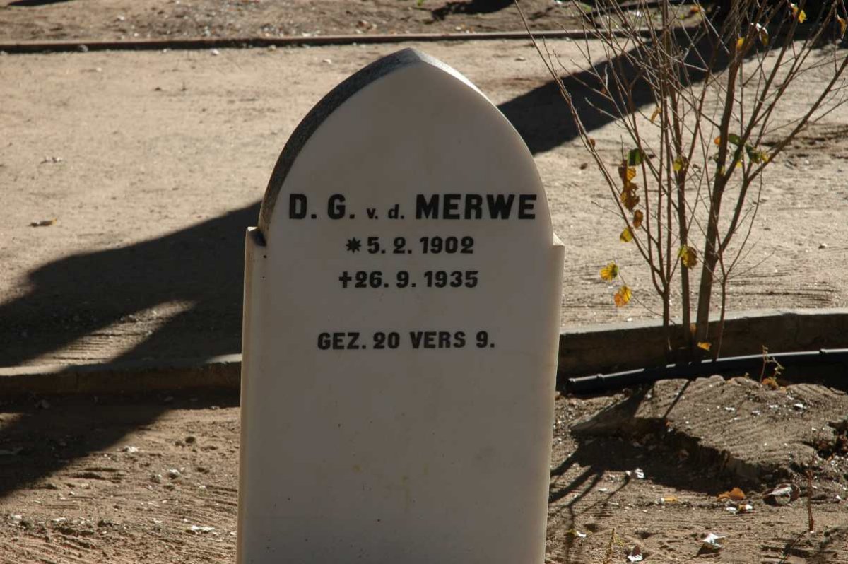 MERWE D.G., v.d. 1902-1935