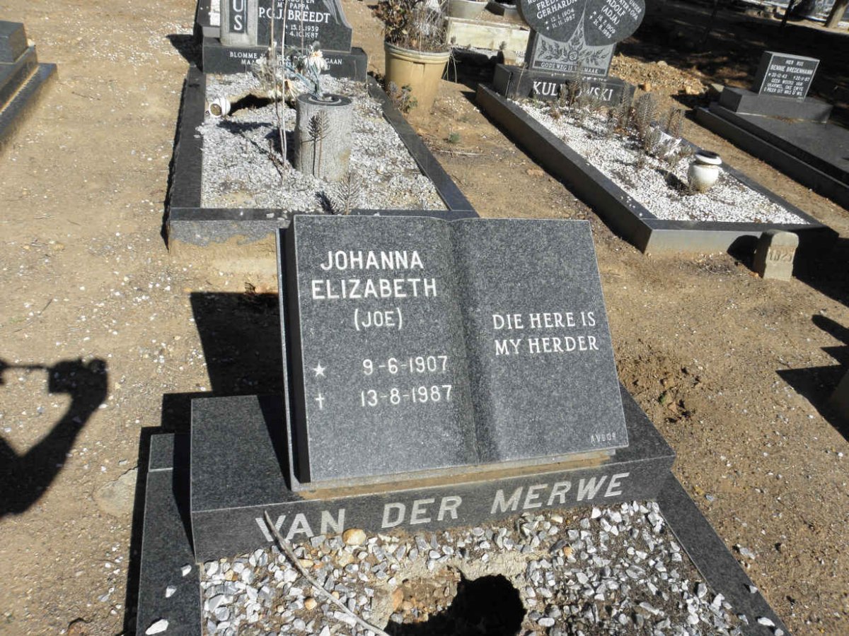 MERWE Johanna Elizabeth, van der 1907-1987