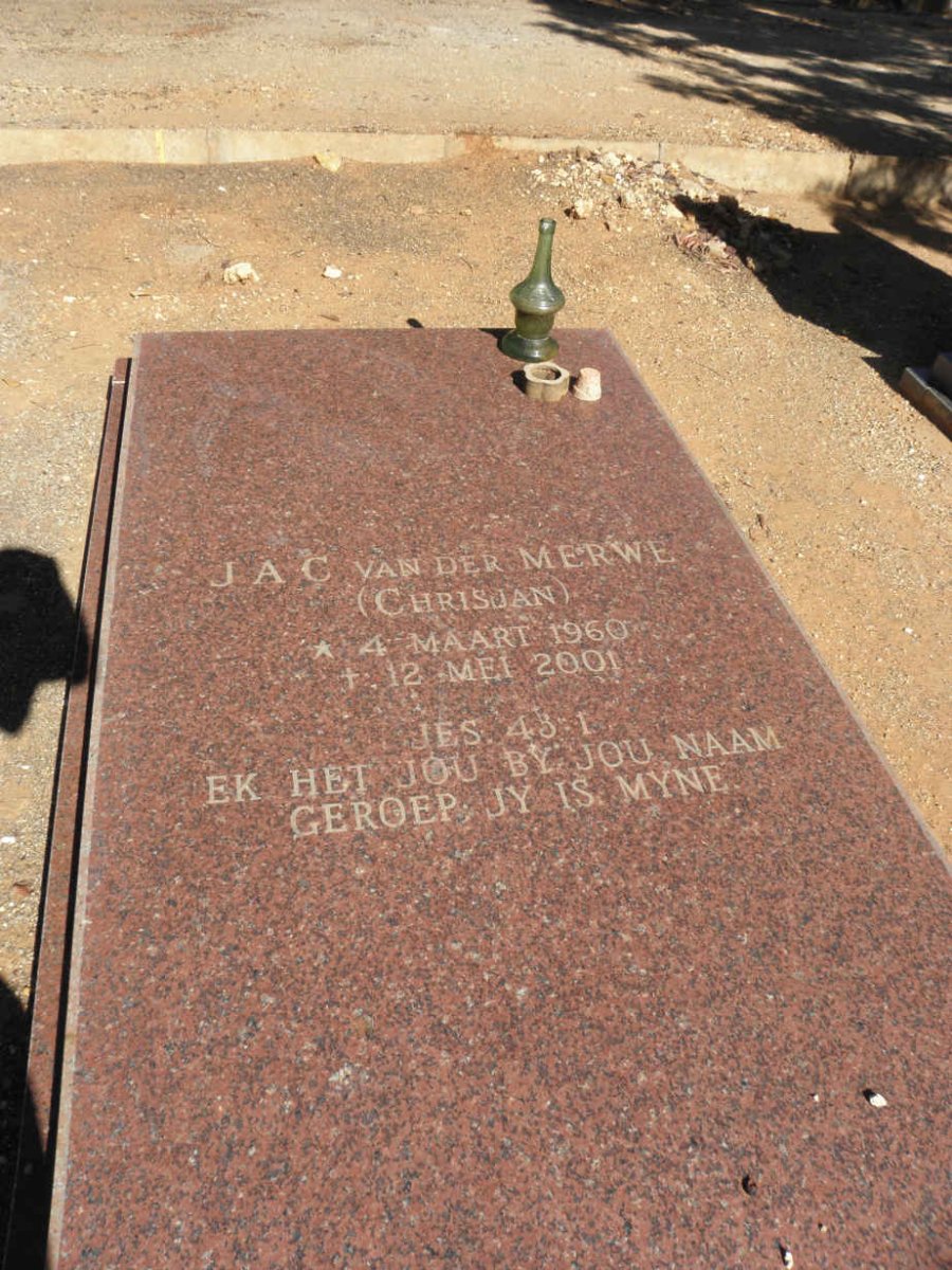 MERWE J.A.C., van der 1960-2001