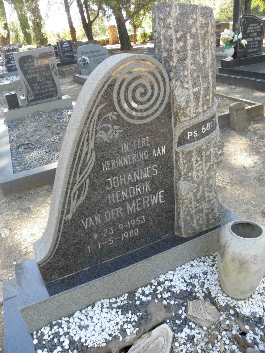 MERWE Johannes Hendrik, van der 1953-1980