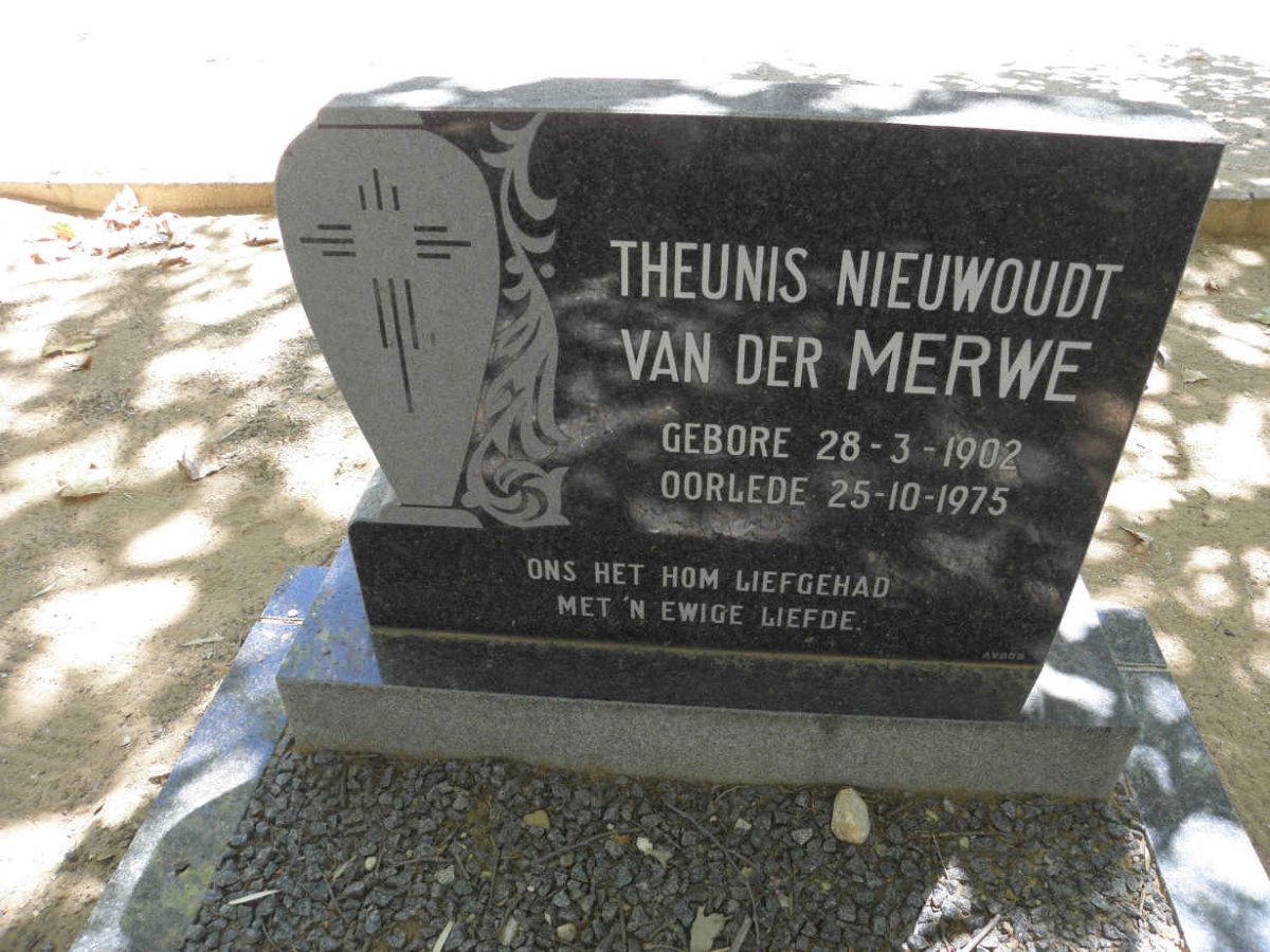 MERWE Theunis Nieuwoudt, van der 1902-1975