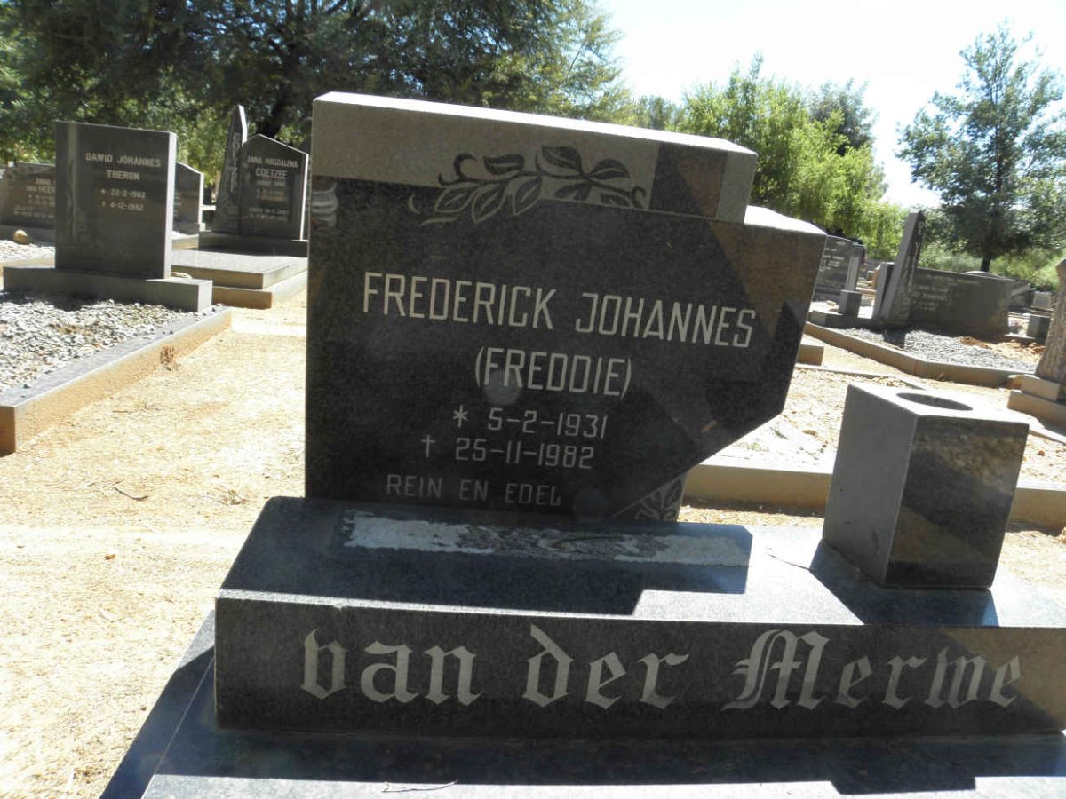 MERWE Frederick Johannes, van der 1931-1982