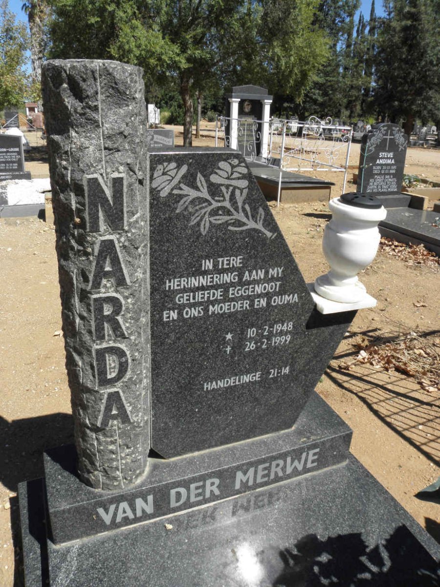 MERWE Narda, van der 1948-1999