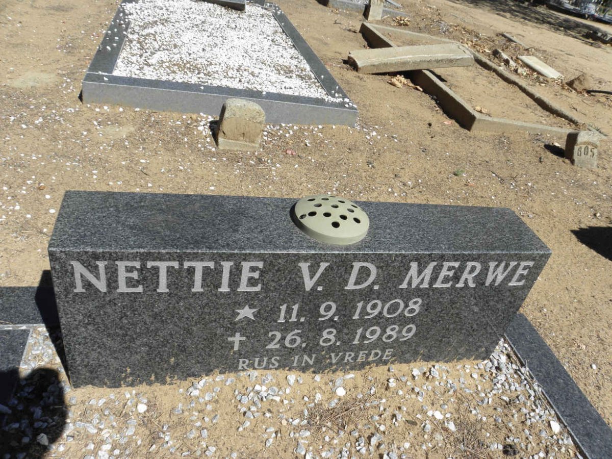 MERWE Nettie, v.d. 1908-1989
