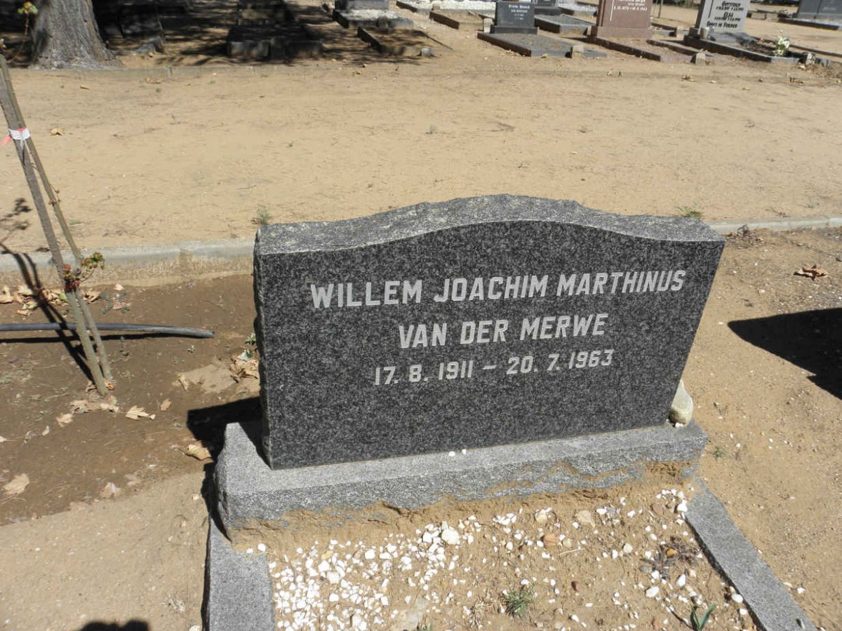 MERWE Willem Joachim Marthinus, van der 1911-1963