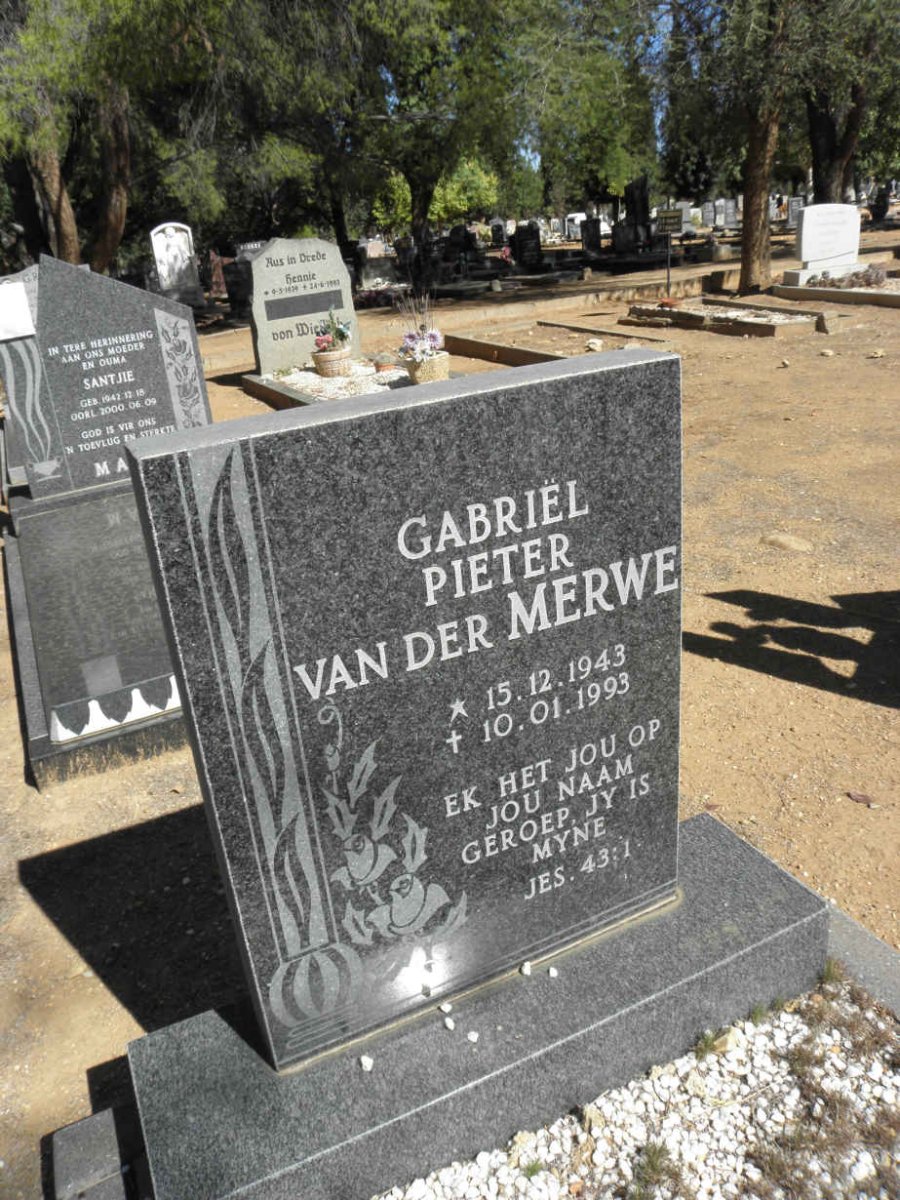 MERWE Gabriël Pieter, van der 1943-1993