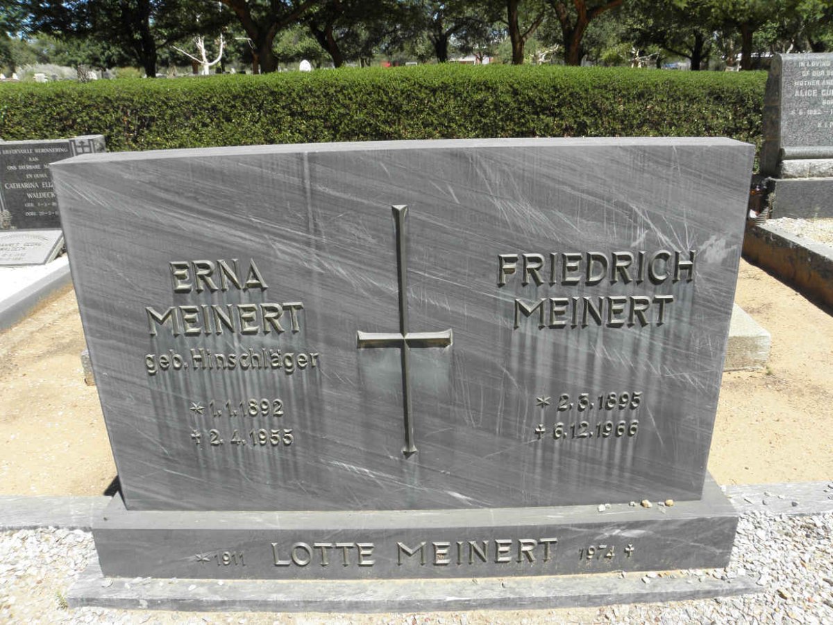 MEINERT Friedrich 1895-1966 &amp; Erna HINSCHLÄGER 1892-1955 :: MEINERT Lotte  1911-1974