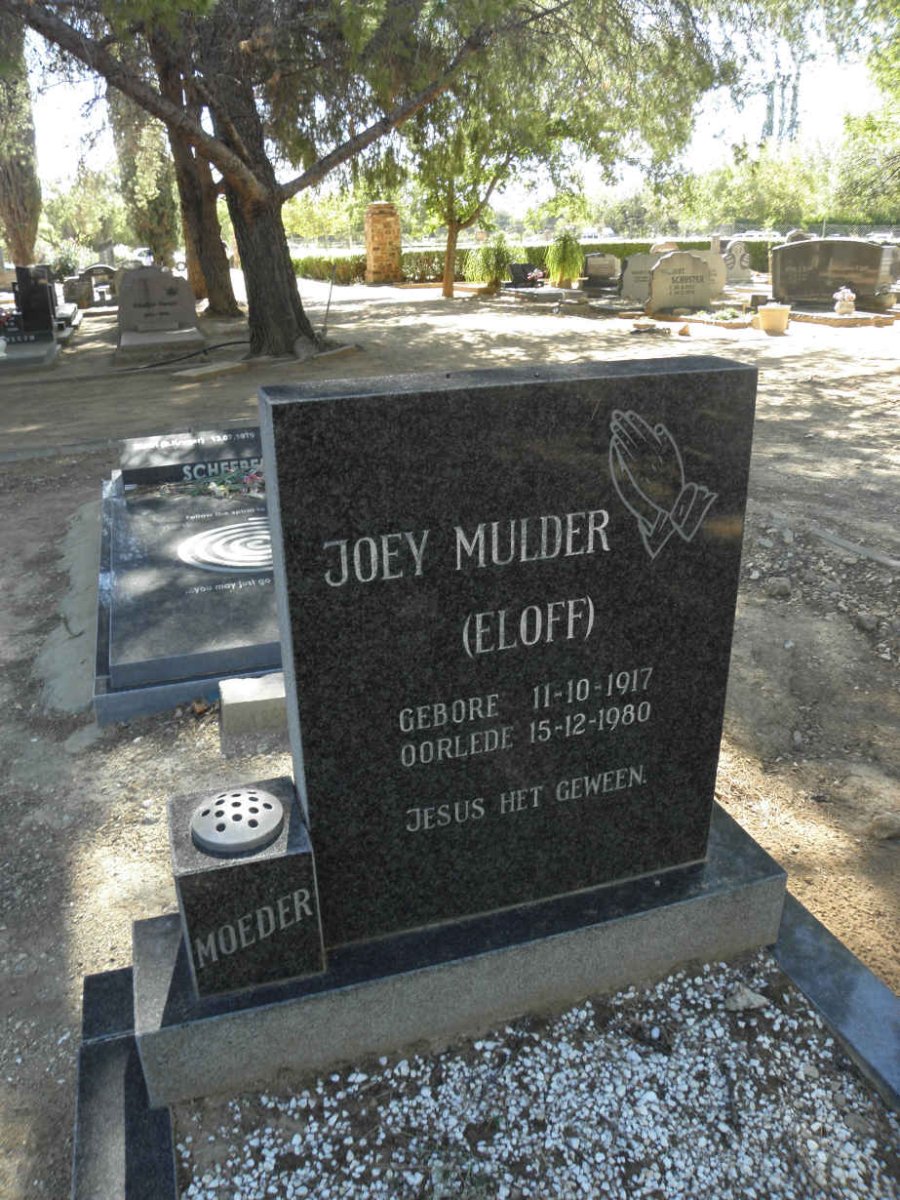 MULDER Joey nee ELOFF 1917-1980