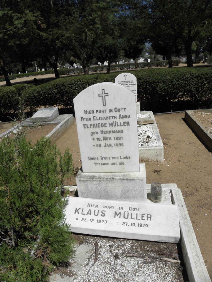 MÜLLER Elisabeth Anna Elfriede nee HERMANN 1891-1946 :: MÜLLER Klaus 1923-1979  