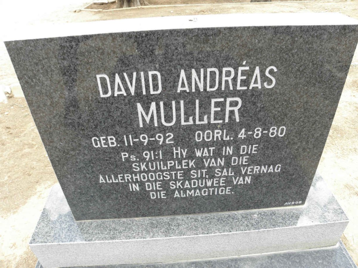 MULLER David Andreas 1892-1980