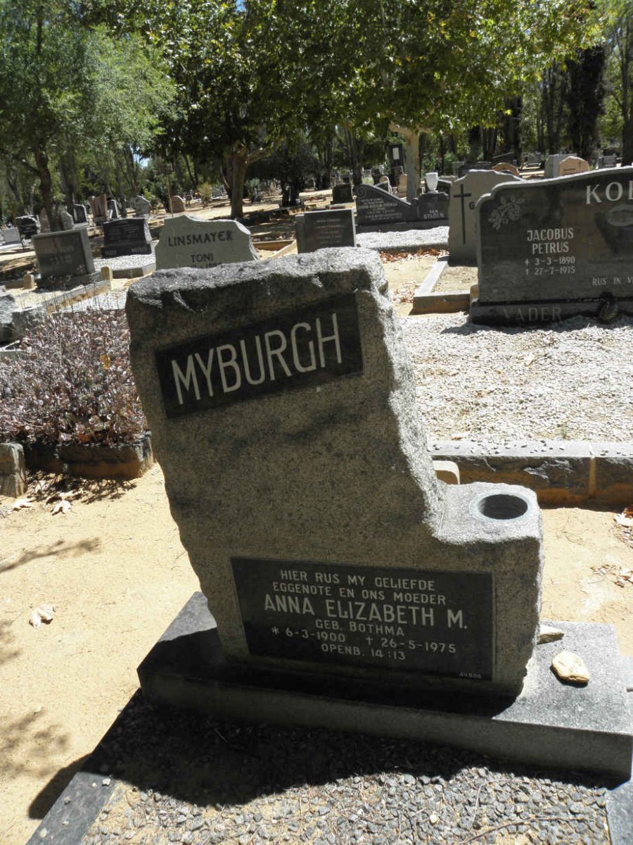 MYBURGH Anna Elizabeth M. nee BOTHMA 1900-1975