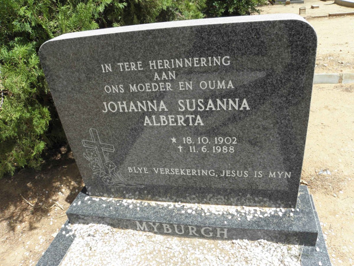 MYBURGH Johanna Susanna Alberta 1902-1988