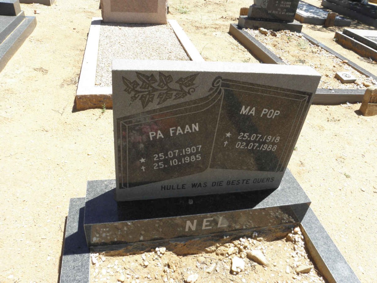 NEL Faan 1907-1985 &amp; Pop 1918-1988