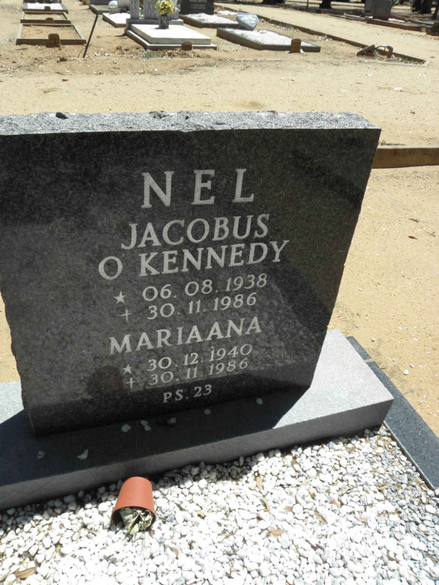 NEL Jacobus O'Kennedy 1938-1986 &amp; Mariaana 1940-1986