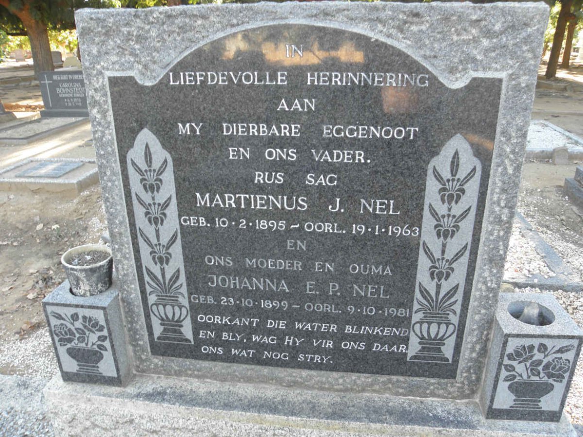 NEL Martienus J. 1895-1963 &amp; Johanna E. P. 1899-1981
