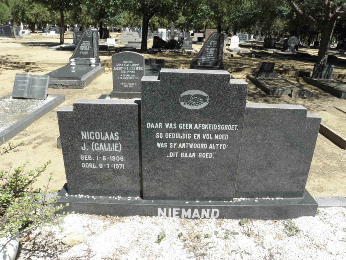 NIEMAND Nicolaas J. 1906-1971
