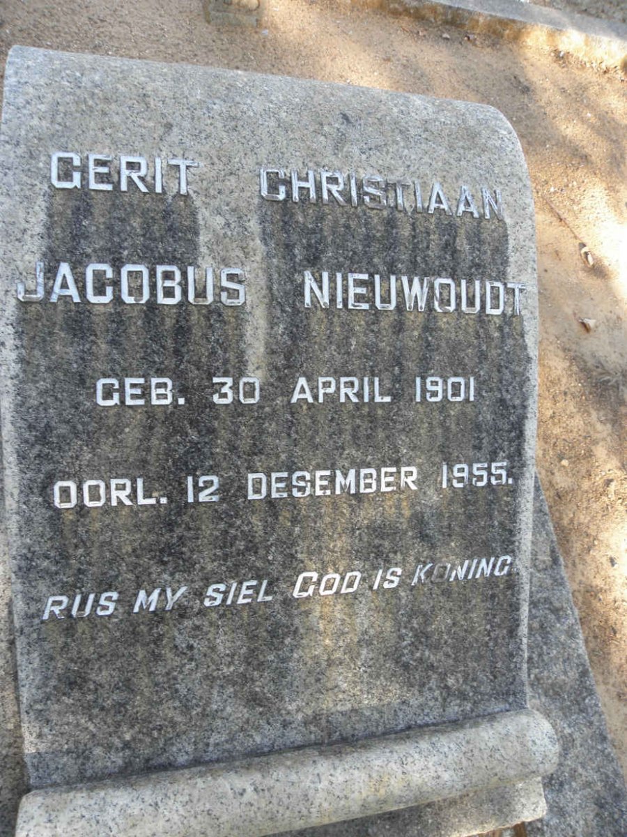 NIEUWOUDT Gerit Christiaan Jacobus  1901-1955