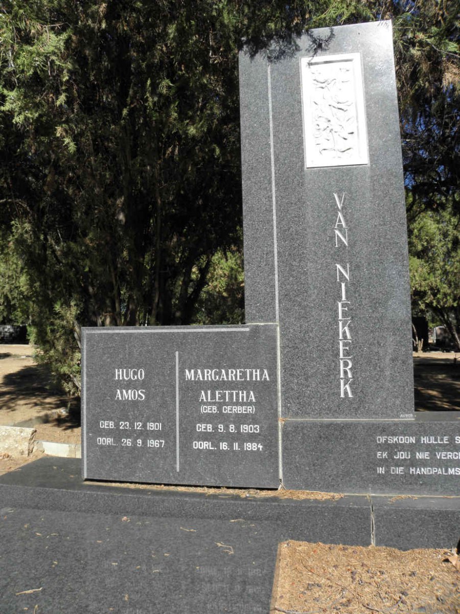 NIEKERK Hugo Amos, van 1901-1967 &amp; Margaretha Alettha GERBER 1903-1984