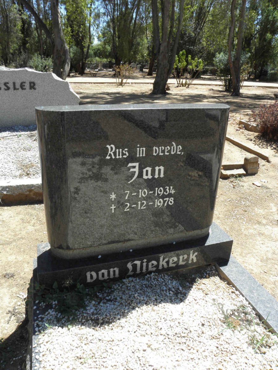 NIEKERK Jan, van 1934-1978 