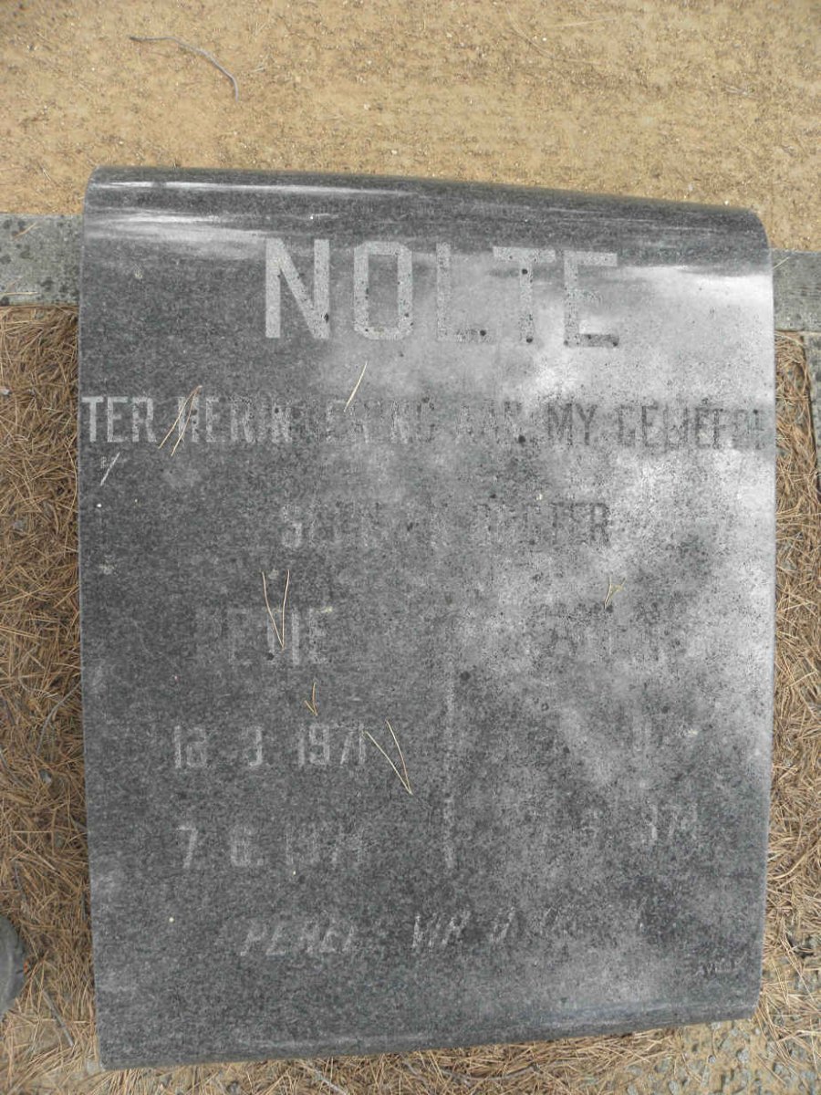 NOLTE Bettie 1971-1974 :: NOLTE ?arend 1974-1974