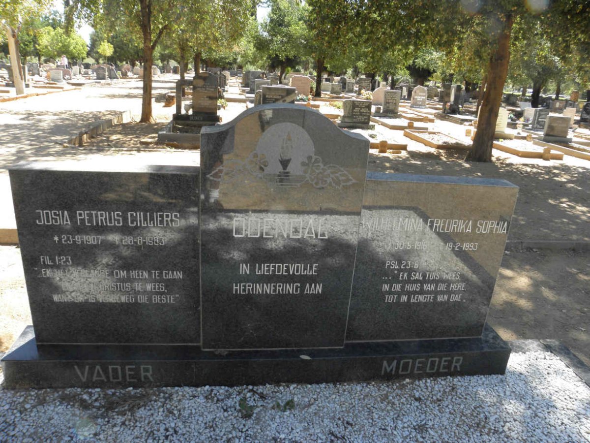 ODENDAL Josia Petrus Cilliers 1907-1983 &amp; Wilhelmina Fredrika Sophia 1916-1993