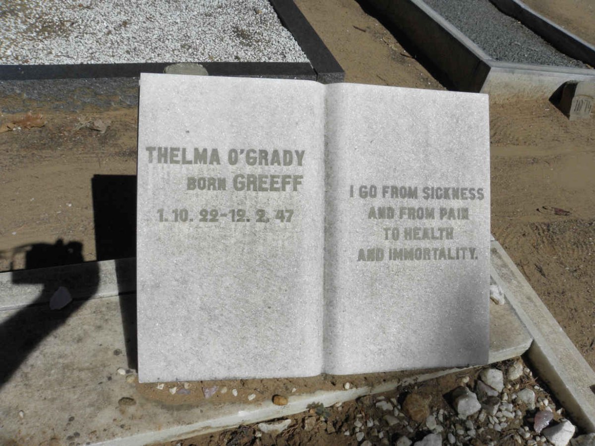 O'GRADY Thelma nee GREEFF 1922-1947