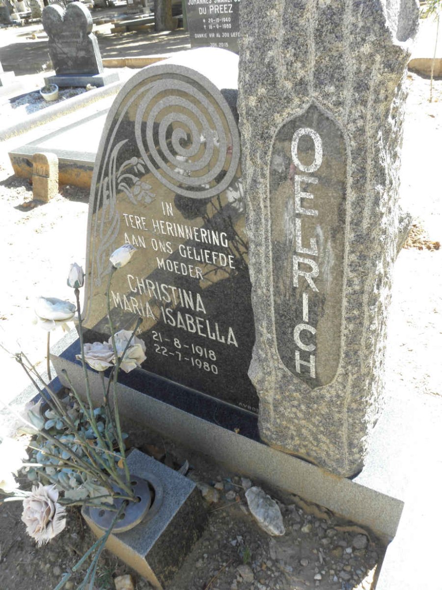 OELRICH Christina Maria Isabella 1918-1980