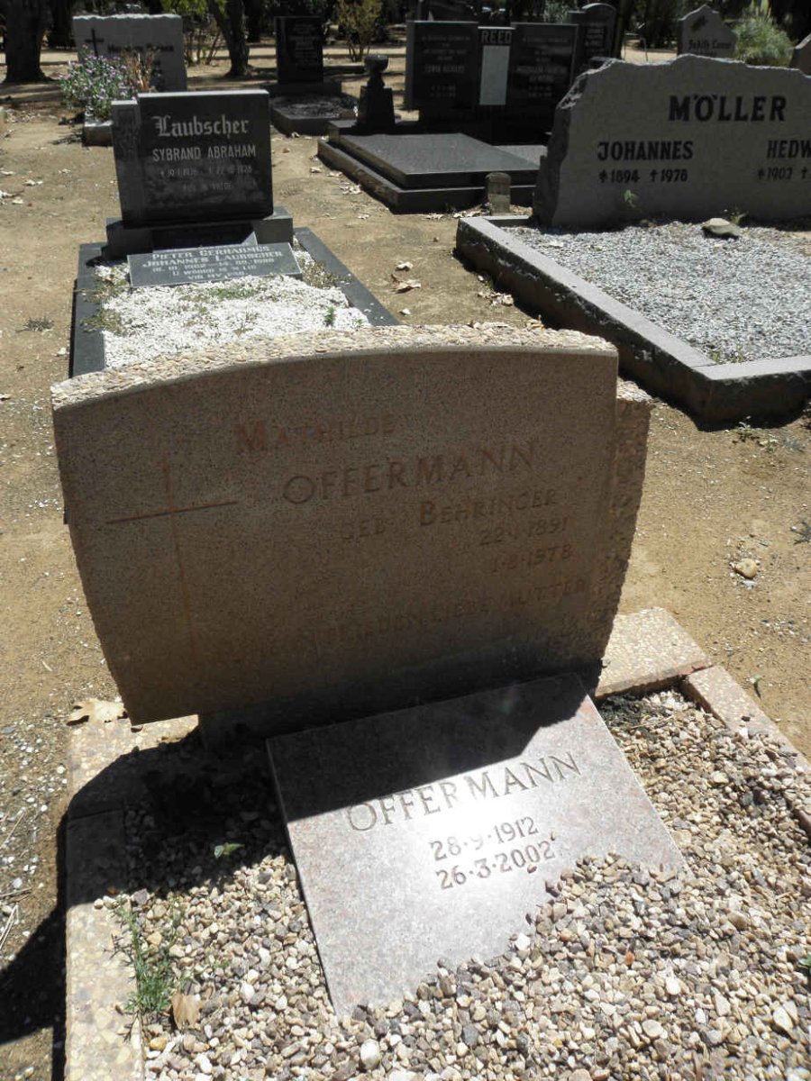 OFFERMANN Mathilde nee BEHRINGER 1891-1978 :: OFFERMANN ? 1912-2002