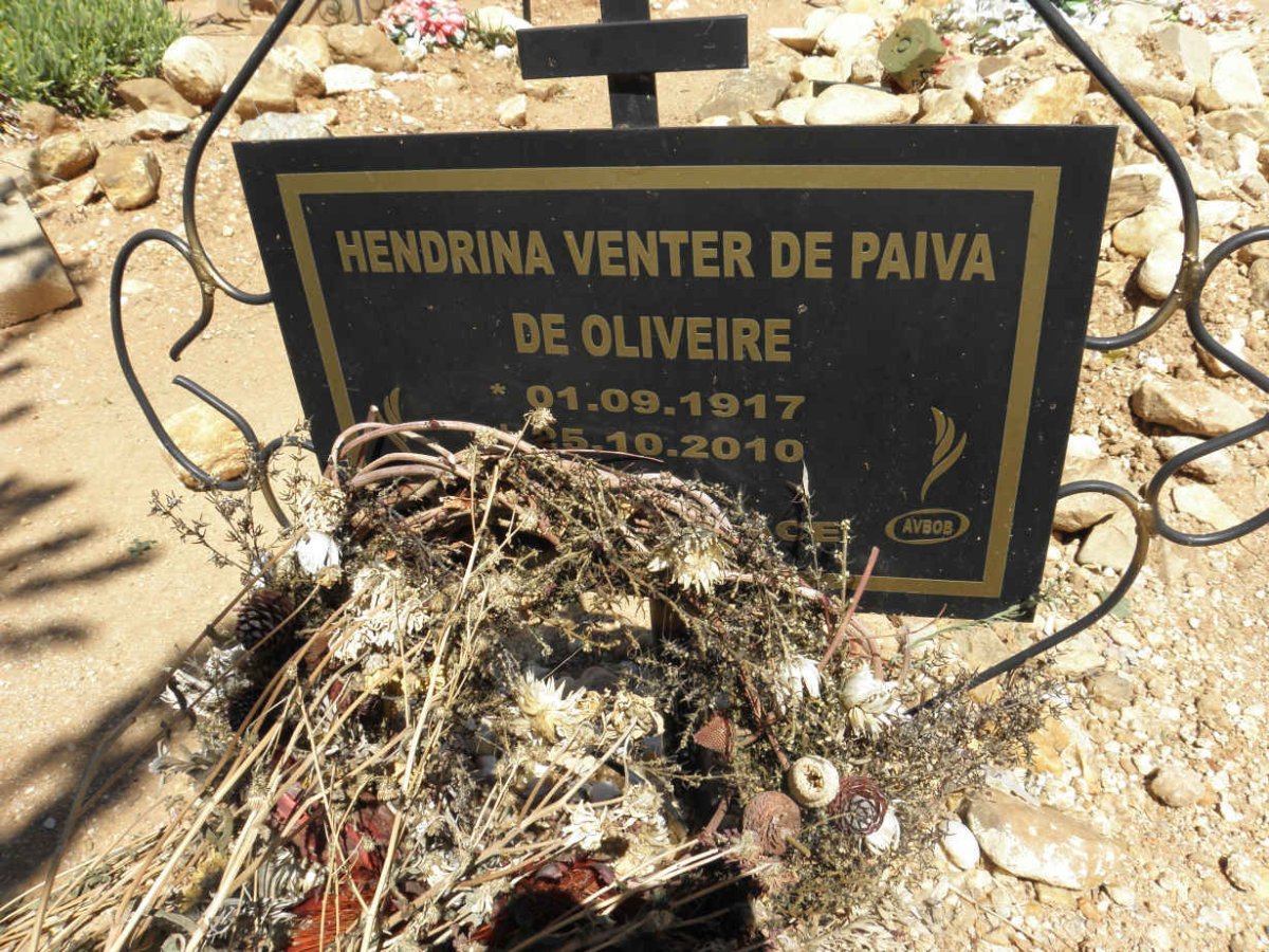 OLIVEIRE Hendrina Venter de Paiva, de 1917-2010