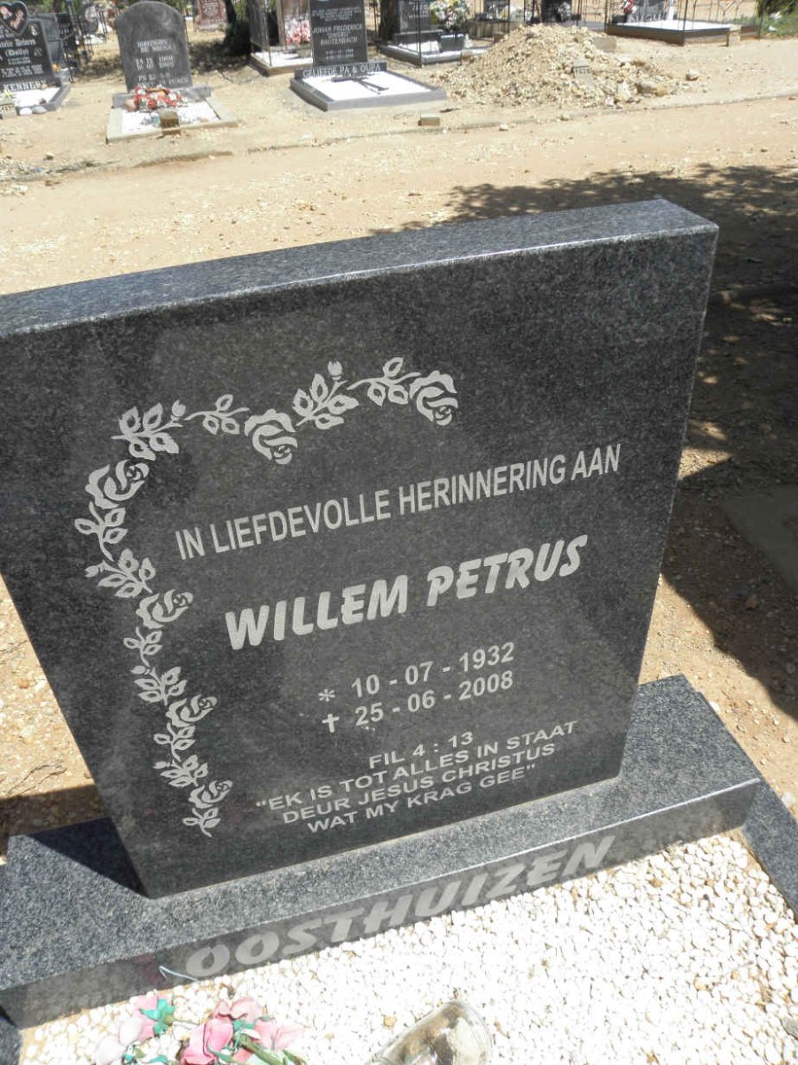 OOSTHUIZEN Willem Petrus 1932-2008
