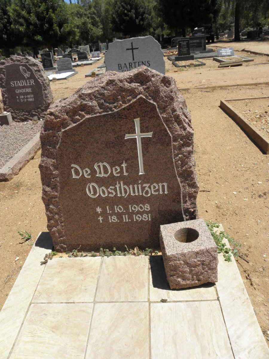 OOSTHUIZEN De Wet 1908-1981