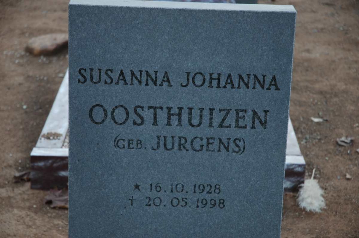 OOSTHUIZEN Susanna Johanna nee JURGENS 1928-1998
