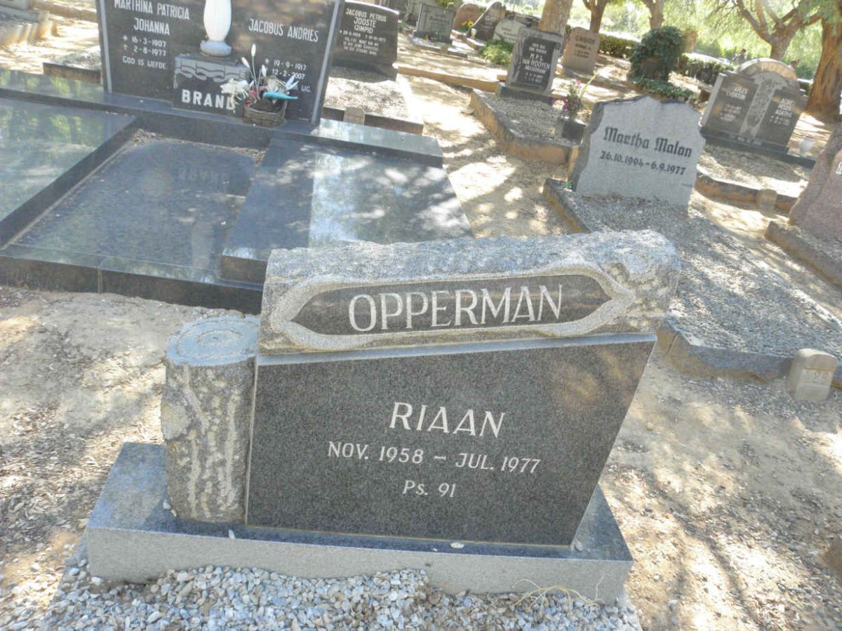 OPPERMAN Riaan 1958-1977