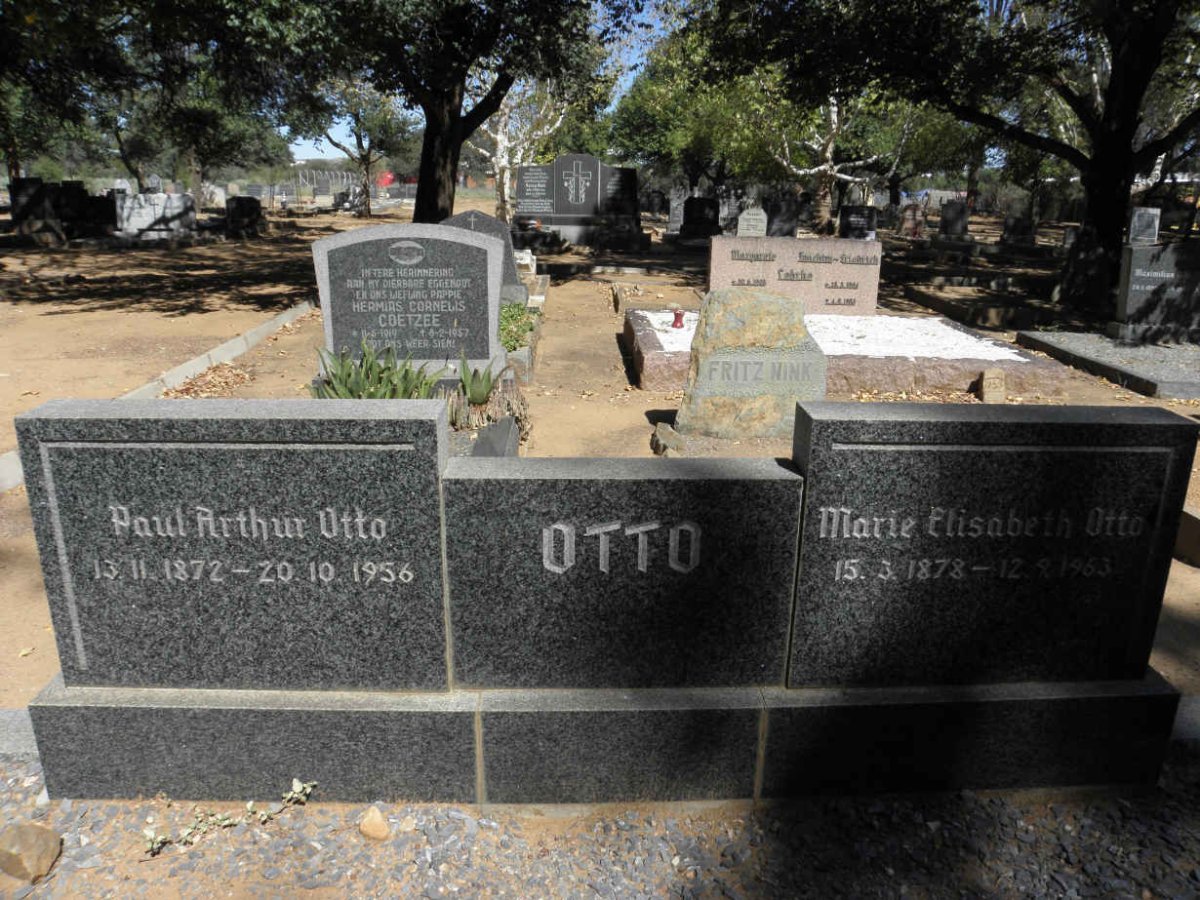 OTTO Paul Arthur 1872-1957 &amp; Maria Elizabeth 1878-1953