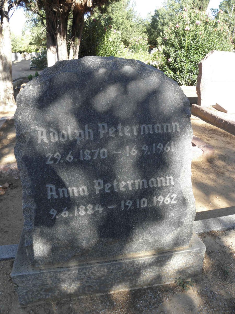 PETERMANN Adolph 1870-1961 &amp; Anna 1884-1962
