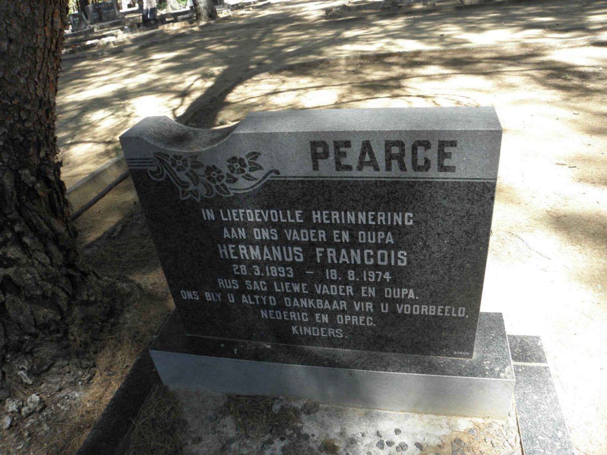 PEARCE Hermanus Francois 1893-1974