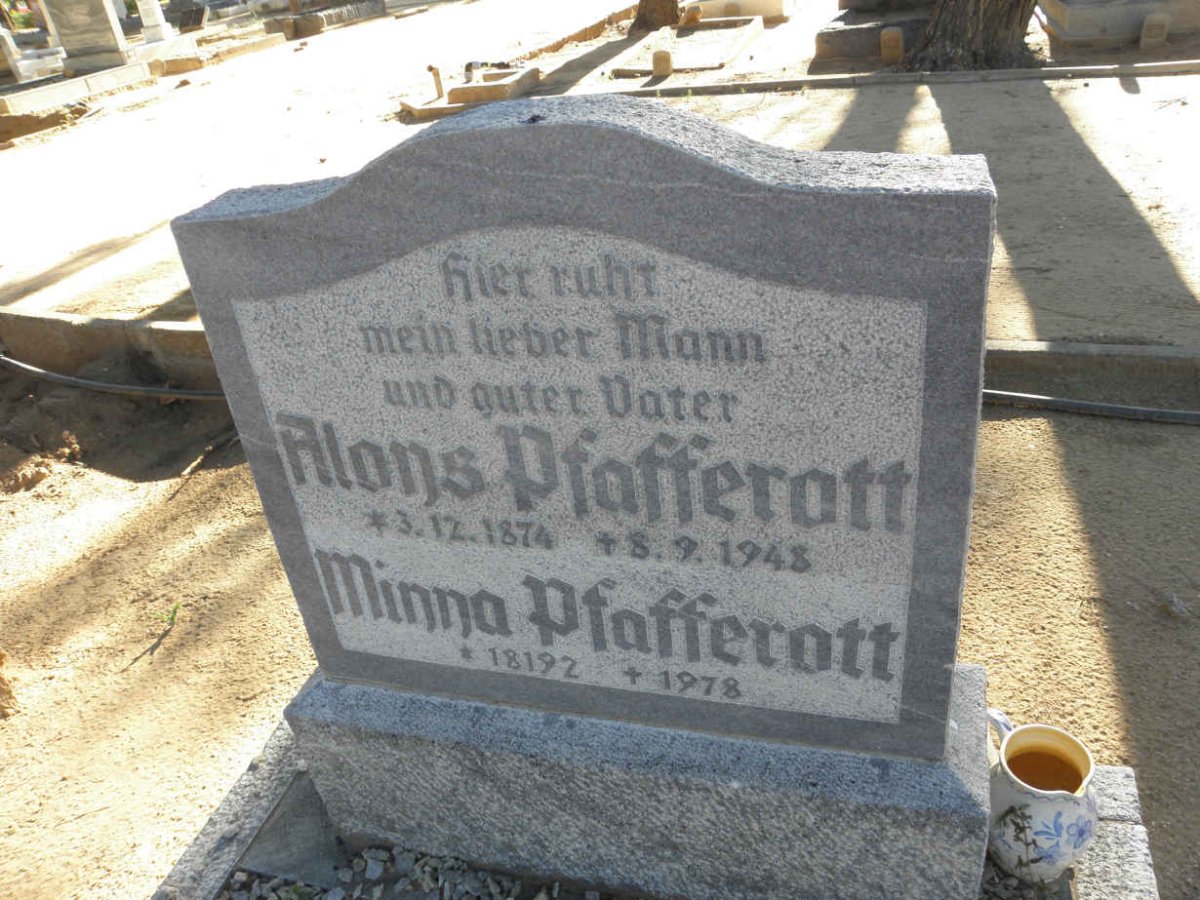 PFAFFEROTT Alons 1874-1948 :: PFAFFEROTT Minna 1892-1978