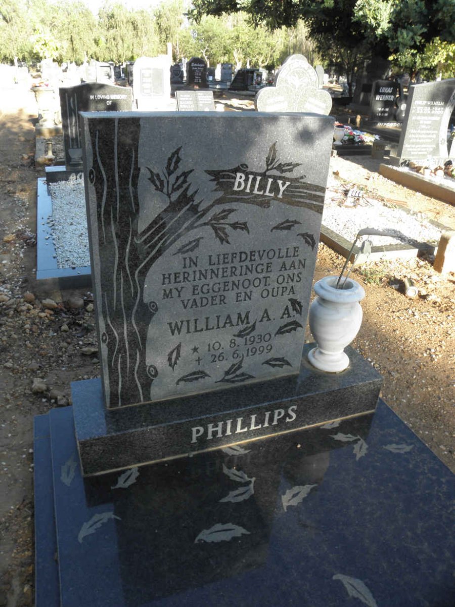 PHILLIPS William A.A. 1930-1999