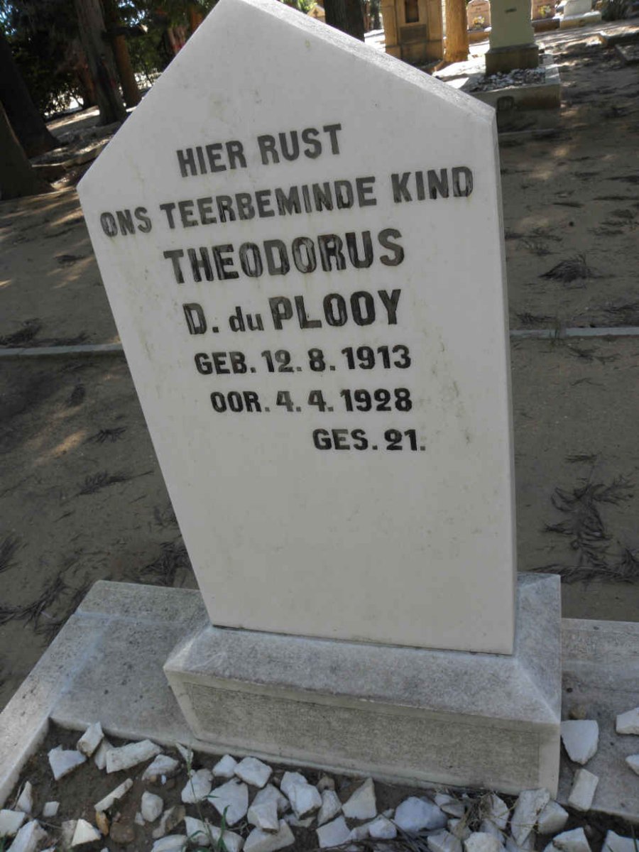PLOOY Theodorus D., du 1913-1928