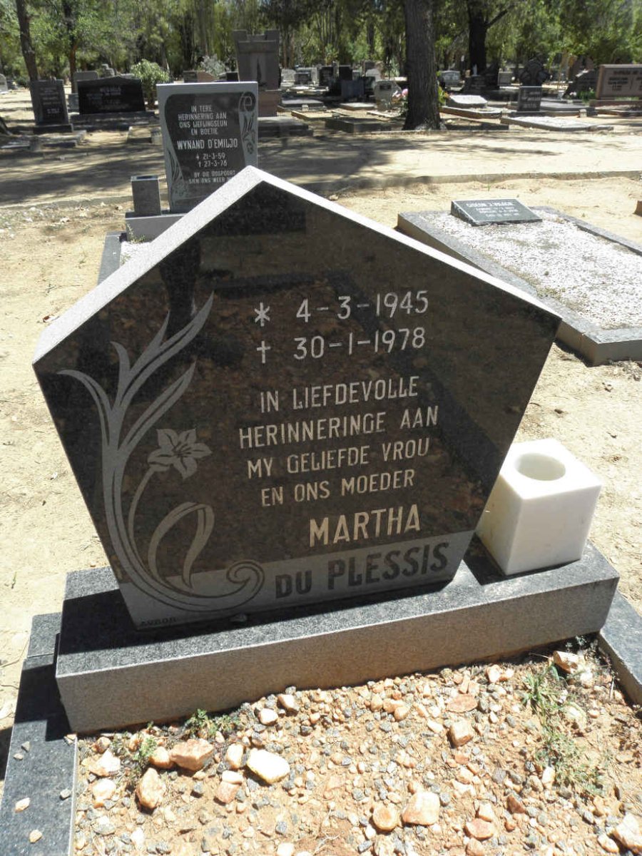 PLESSIS Martha, du 1945-1978