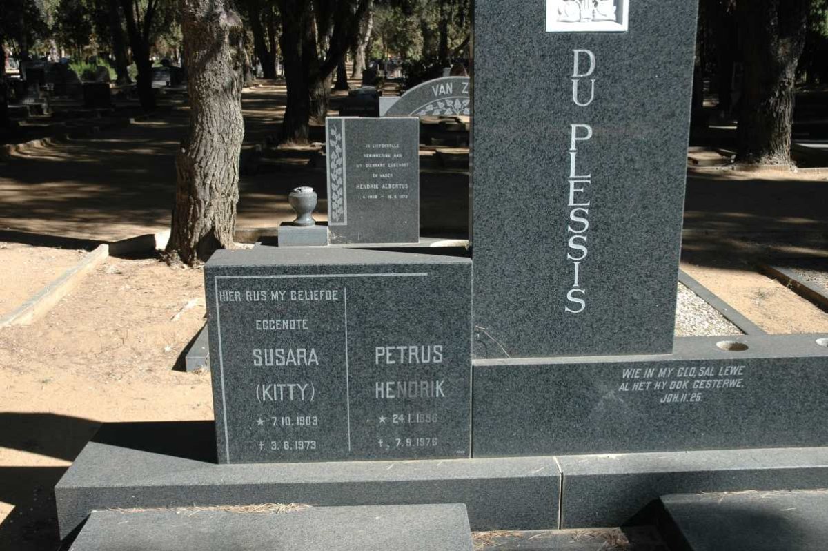 PLESSIS Petrus Hendrik, du 1896-1975 &amp; Susara 1903-1973