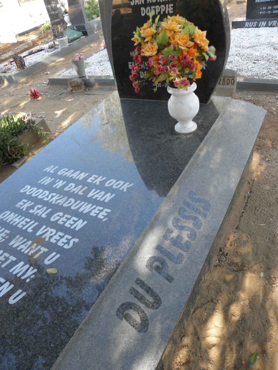 PLESSIS Jan Adriaan, du 1941-1997 &amp; Elizabeth Philippina 1944-