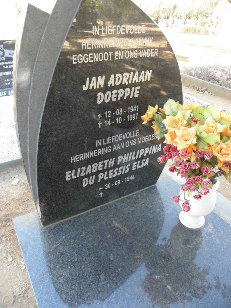 PLESSIS Jan Adriaan, du 1941-1997 &amp; Elizabeth Philippina 1944-