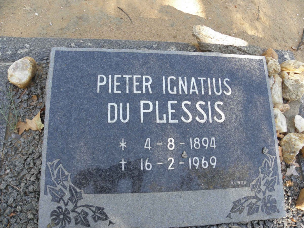 PLESSIS Pieter Ignatius, du 1894-1969
