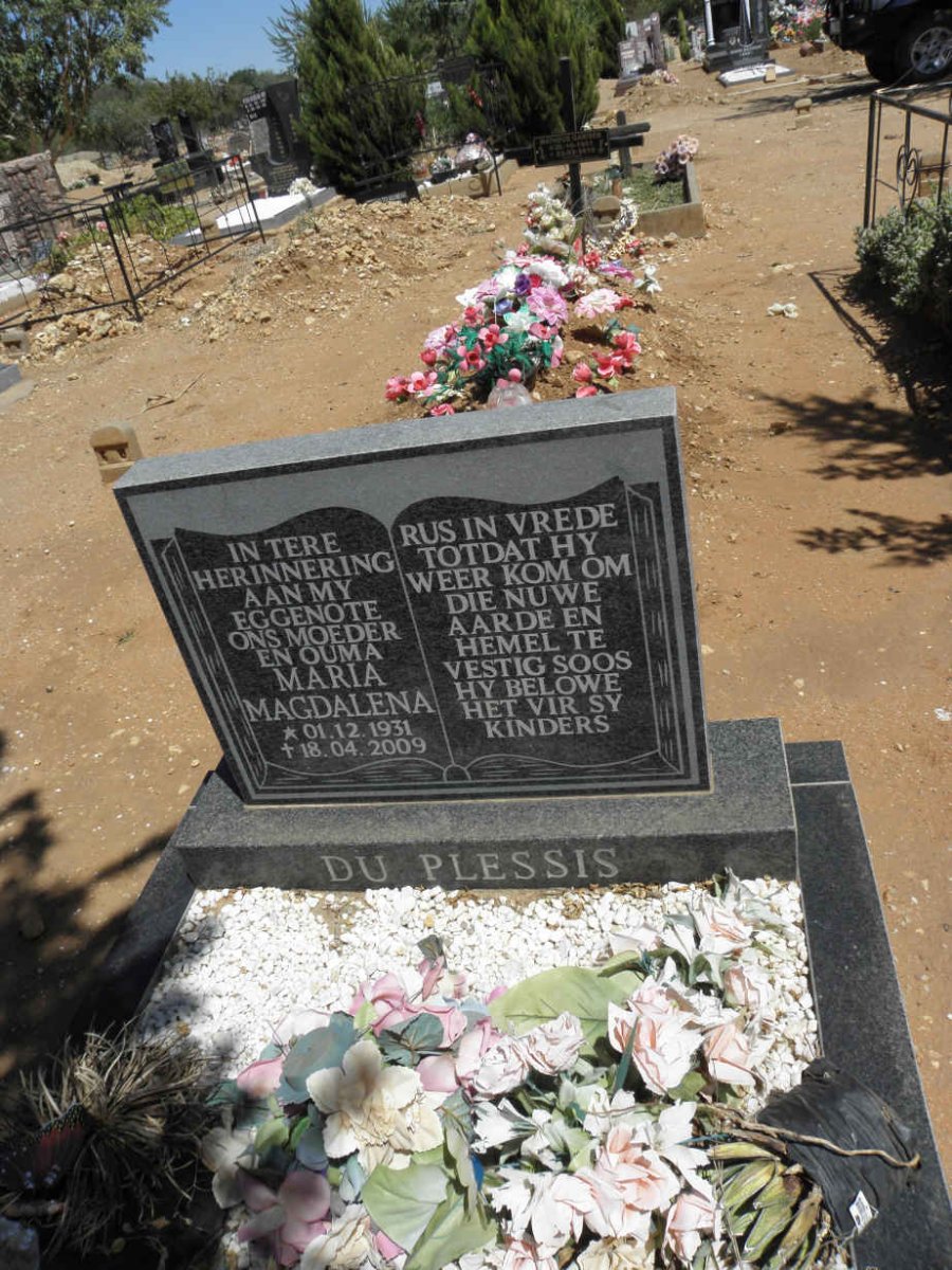PLESSIS Maria Magdalena, du 1931-2009
