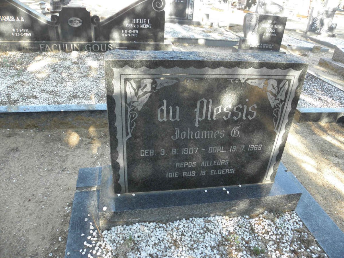 PLESSIS Johannes F., du 1907-1969