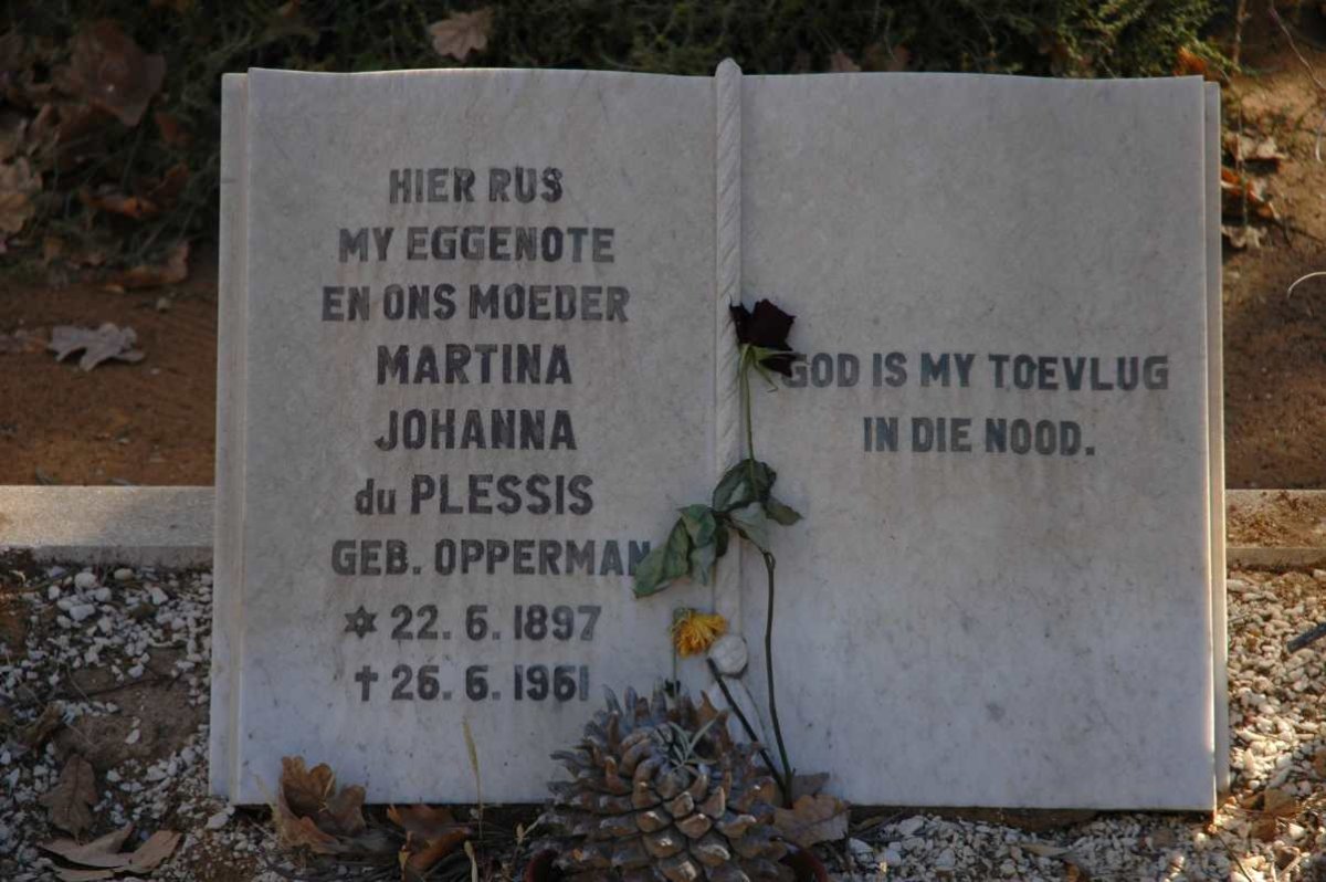PLESSIS Martina Johanna, du nee OPPPERMAN 1897-1951