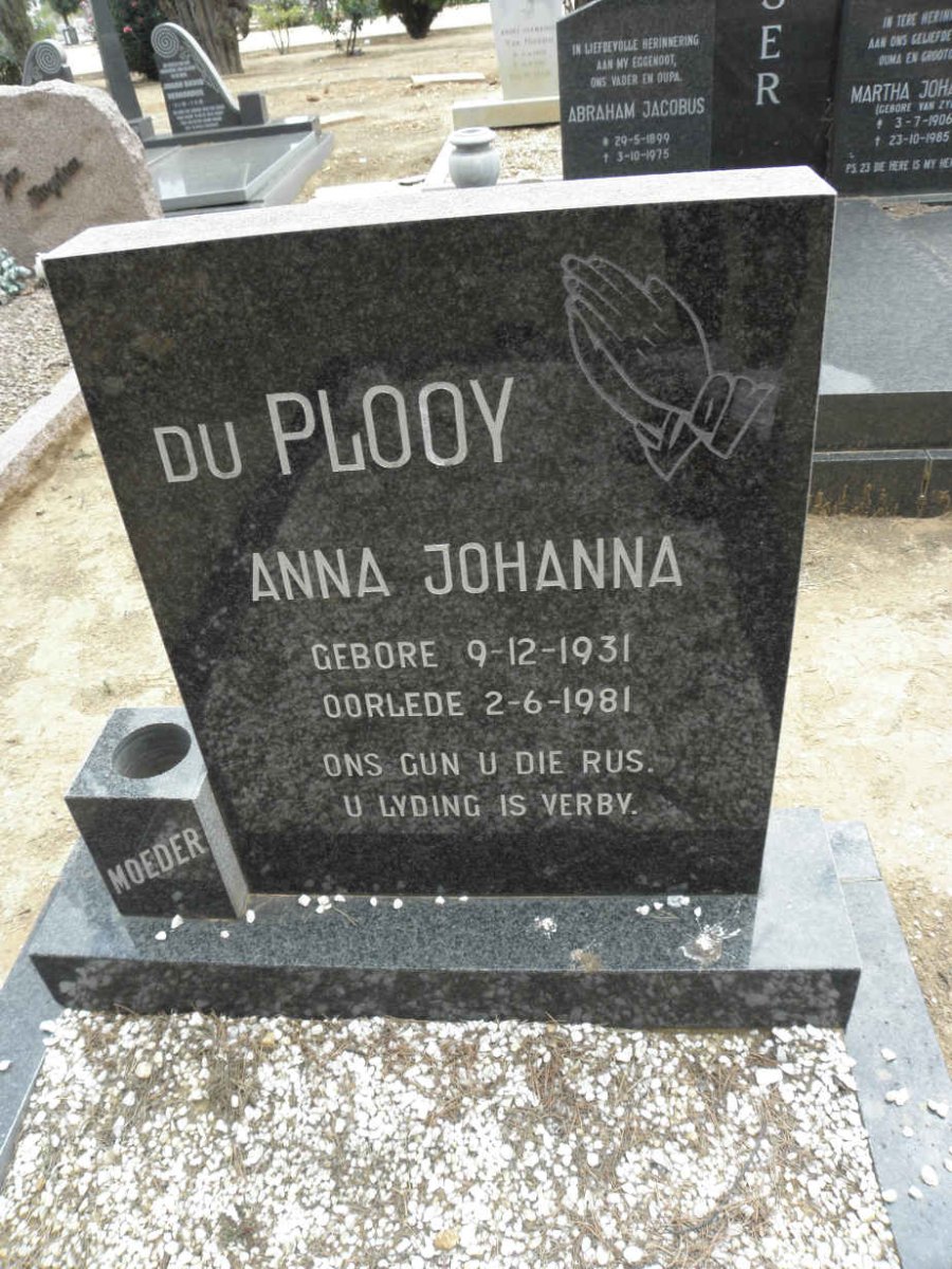 PLOOY Anna Johanna, du 1931-1981