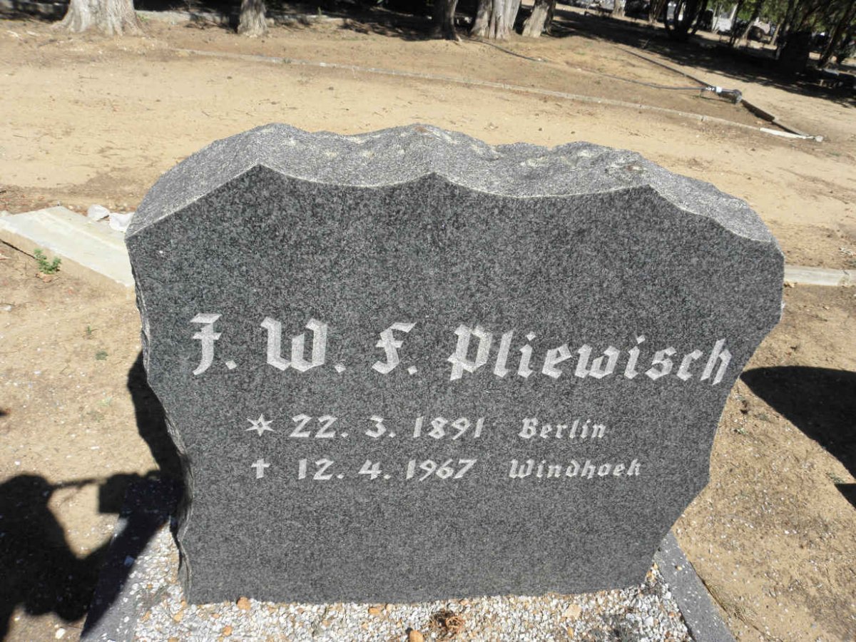 PLIEWISCH F.W.S. 1891-1967